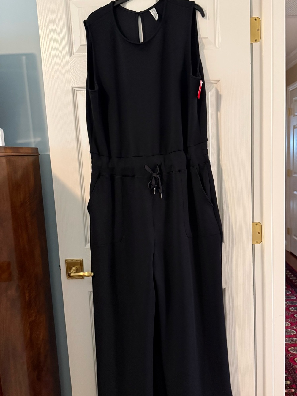 SPANX Black Sleeveless Wide-Leg Jumpsuit